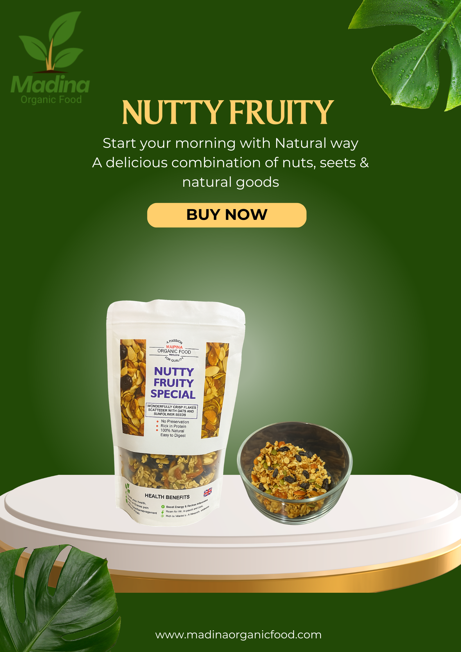 Nutty Fruity Special Oats - Madina Organic Food - Image 2